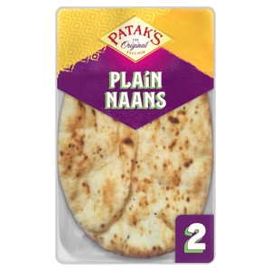 Patak's Authentic & Flame Baked Garlic & Coriander Naan Breads 2 pack