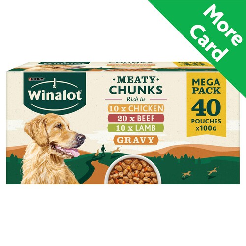 Winalot Wet Dog Food Pouches Mixed in Gravy 