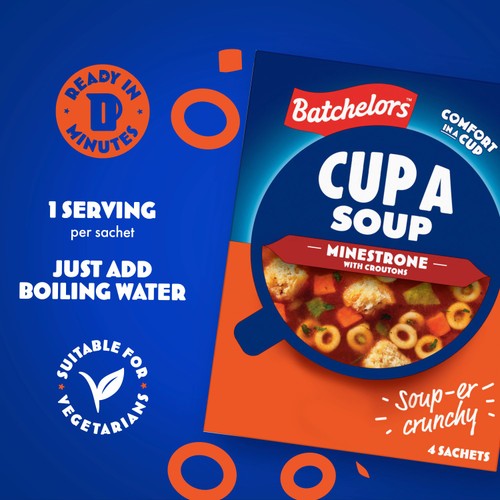 Batchelors Cup a Soup Minestrone with Croutons 4 Instant Soup Sachets 94g
