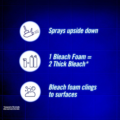 Domestos Bleach Foam Toilet and Bathroom Cleaner Spray 450ml