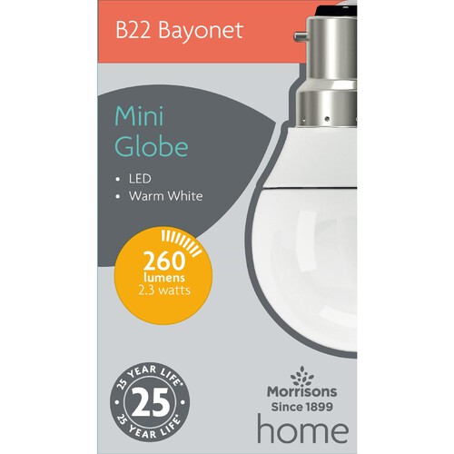 Morrisons Led Mini Globe P45 26W 260 Lumens 2.3W Bc 