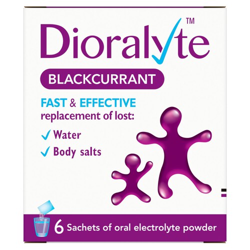 Dioralyte Blackcurrant Oral Electrolyte Powder 6 Sachets