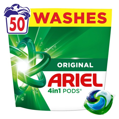 Ariel Original 4-In One Pods Washing Liquid Capsules 50 Washes
