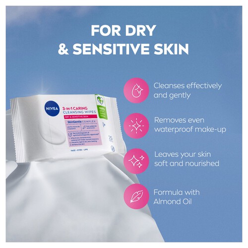 NIVEA Cleansing Face Wipes Dry & Sensitive Skin