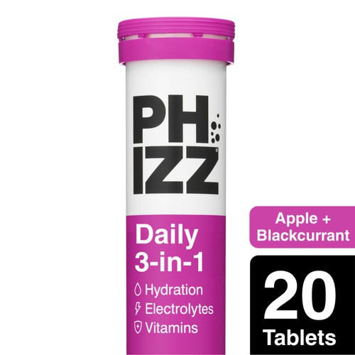 Phizz Apple & Blackcurrant 3-In-1 Effervescent 20 Tablets