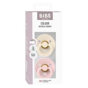 Bibs Soother Latex Size 2 6-18 Months Ivory/Blossom 2 Pack