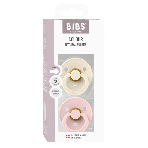 Bibs Soother Latex Size 2 6-18 Months Ivory/Blossom 2 Pack