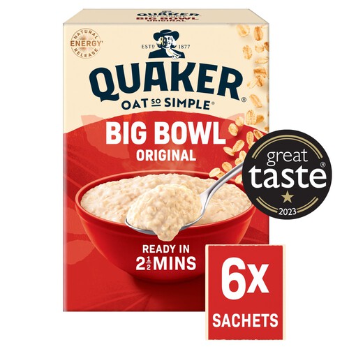 Quaker Oat So Simple Big Bowl Original Porridge Sachets 