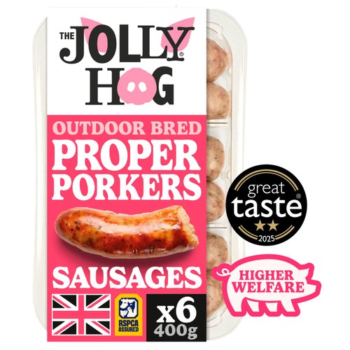 The Jolly Hog 6 Proper Porker Sausages with Rubbed Sage 400g