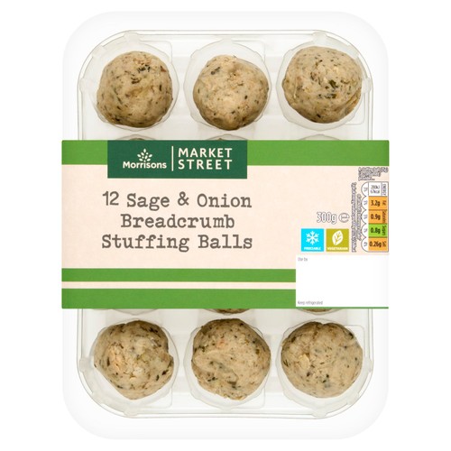 Morrisons 12 Sage & Onion Breadcrumb Stuffing Balls 300g