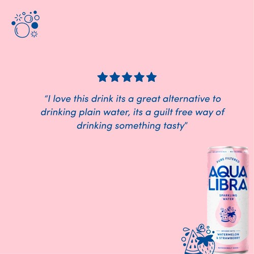 Aqua Libra Watermelon & Strawberry Sparkling Water  4 x 330ml