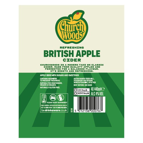 Churchwoods Apple 4 x 440ml