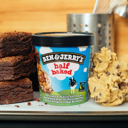 Ben & Jerry's Half Baked Chocolate & Vanilla Ice Cream Tub 465ml