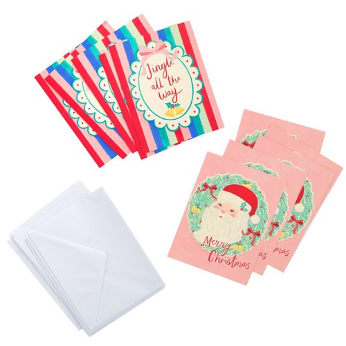 Morrisons Duo Retro Santa Cards Packaged Cards 10Pk