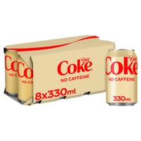 Diet Coke No Caffeine Cola 8 x 330ml Cans