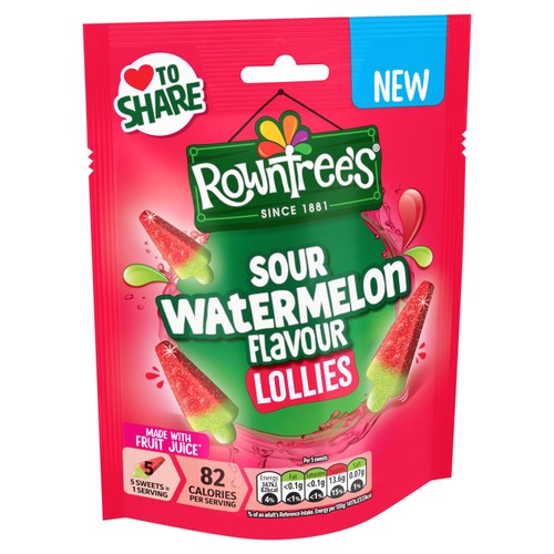 Rowntree's Sour Watermelon Lollies Pouch 