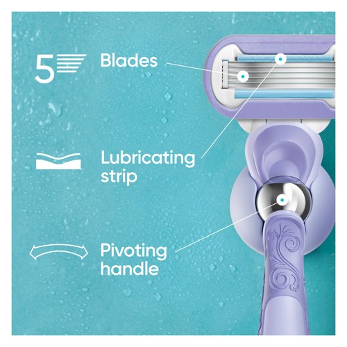 Venus Swirl Flexiball Razor for Women and 3 Refill Razor Blades