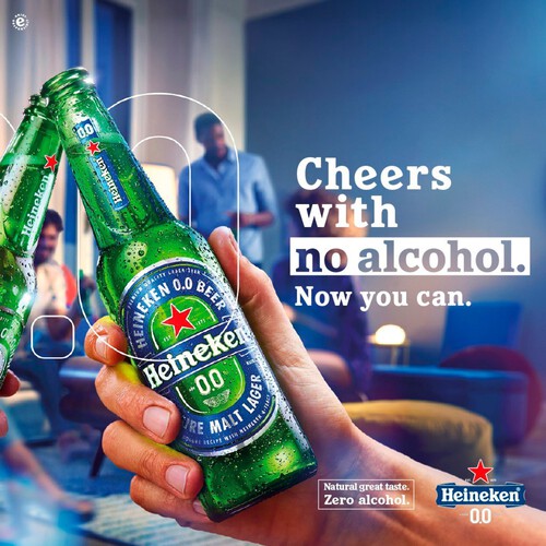 Heineken 0.0 Alcohol Free Lager Beer Bottles