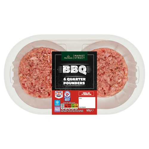 Morrisons British 6 Quarter Pounder Burgers