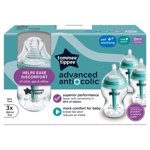 Tommee Tippee 3 Anti-Colic Baby Bottles