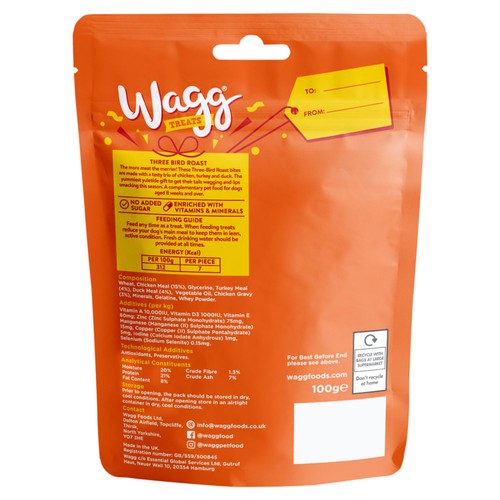 Wagg Treats Three-Bird Roast 100g