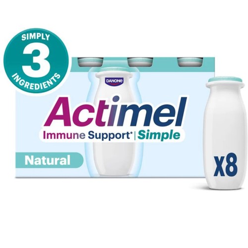 Actimel Simple Immune Support Natural Yoghurt Drink  8 x 100g