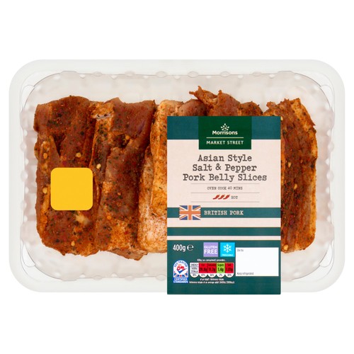 Morrisons British BBQ Asian Style Salt & Pepper Pork Belly Slices 400g