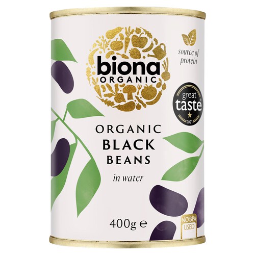 Biona Organic Black Beans in Water No Added Salt or Sugar (400g)