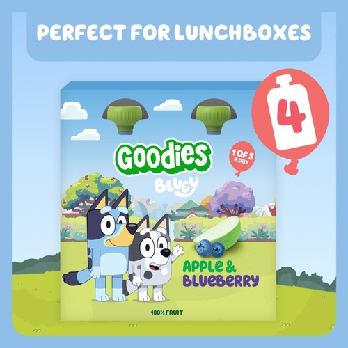 Goodies Bluey Apple & Blueberry Fruit Pouch Multipack 4x100g
