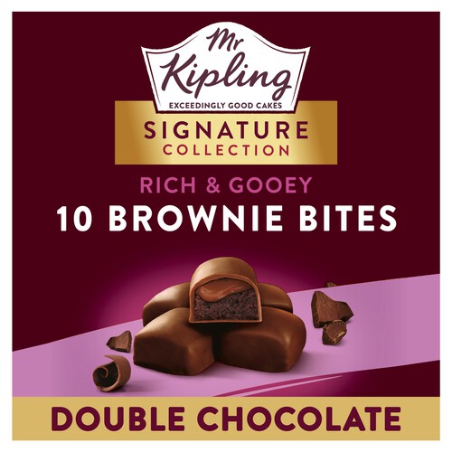 Mr Kipling Signature Double Chocolate 10  Gooey Brownie Bites