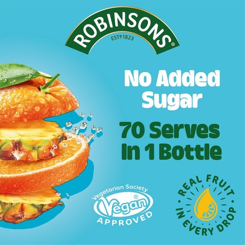 Robinsons Double Strength Orange & Pineapple No Added Sugar Squash 1.75L