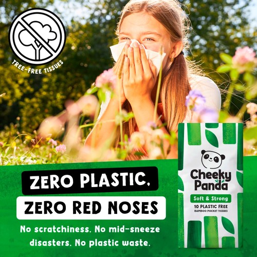 Cheeky Panda Plastic Free Bamboo Pocket Tissues (8 pack)