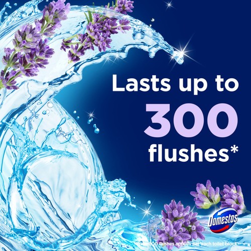 Domestos Power 5 Toilet Rim Block Lavender 2x 50g
