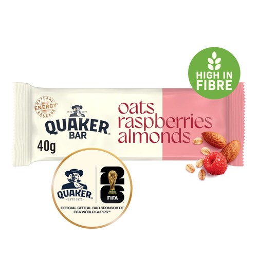 Quaker Oats, Raspberries & Almonds Bar  40g