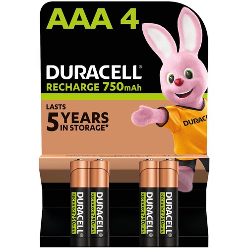 Duracell Rechargeable AAA 750mAh Batteries