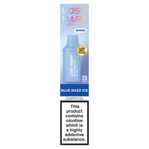 Lost Mary Bm600 Prefilled Pod x2 Blue Razz Ice