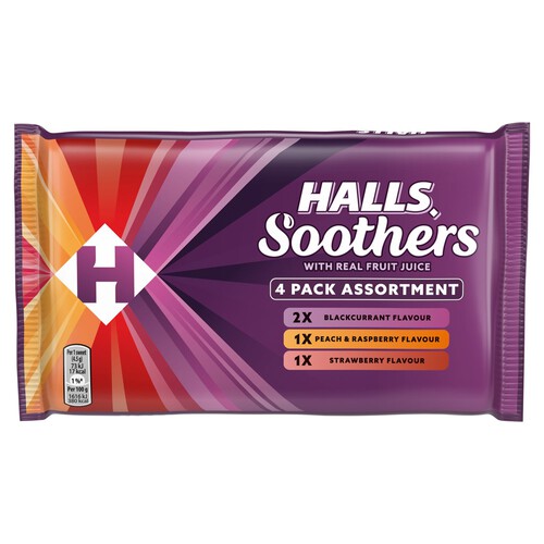 Halls Soothers Throat Sweet Variety Pack 4 Pack