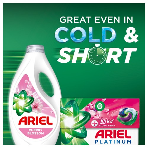 Ariel Platinum Laundry Detergent Liquid Pods +Lenor Floral Fresh 70 Washes