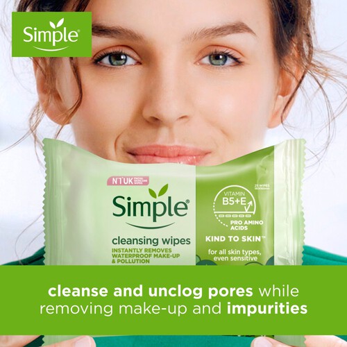 Simple Cleansing Face Wipes Biodegradable