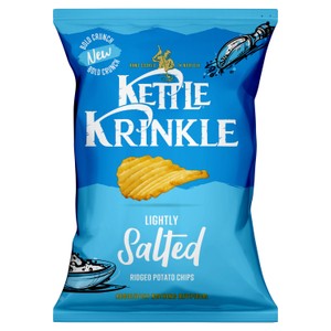 Kettle Krinkle Lightly Salted Ridged Potato Chips 130g