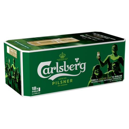 Carlsberg Danish Pilsner Lager Beer Cans   18 x 440ml