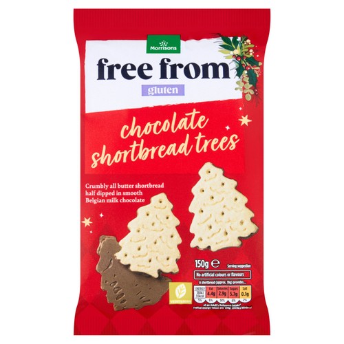 Morrisons Free From Chocolate Shortbread Christmas Trees 135G