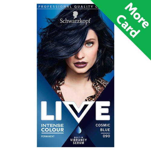 Schwarzkopf LIVE Intense Colour Permanent Blue Hair Dye 090 Cosmic Blue