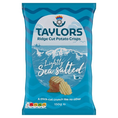 Taylors of Harrogate Lightly Sea Salted Ridge Cut Potato Crisps 150g