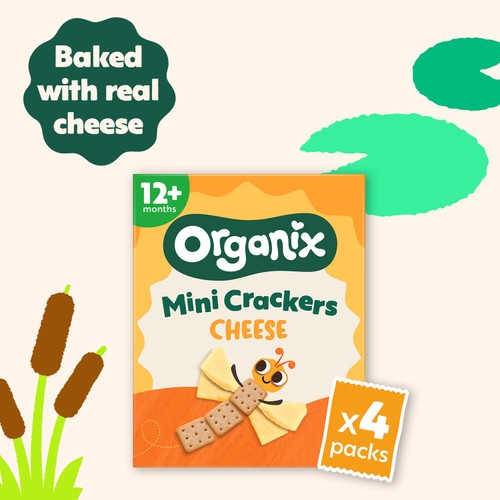 Organix Mini Organic Cheese Crackers Toddler Snack Multipack