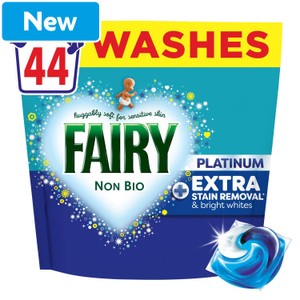 Fairy Non Bio Platinum + Stain Removal For Sensitive Skin Capsules 44 Pack