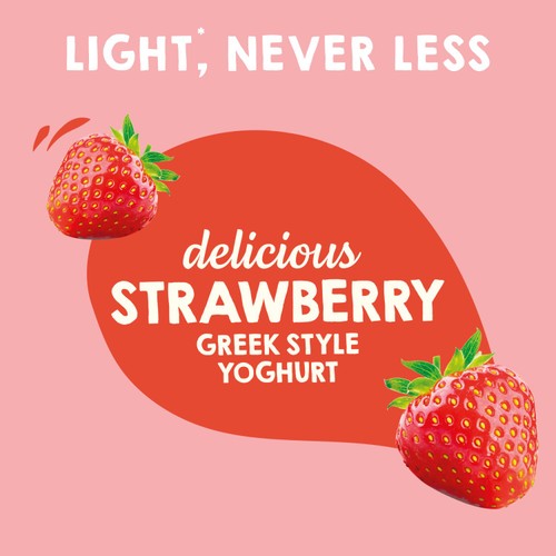 Light & Free Strawberry Greek Style Fat Free Yoghurt Multipack 4x115g
