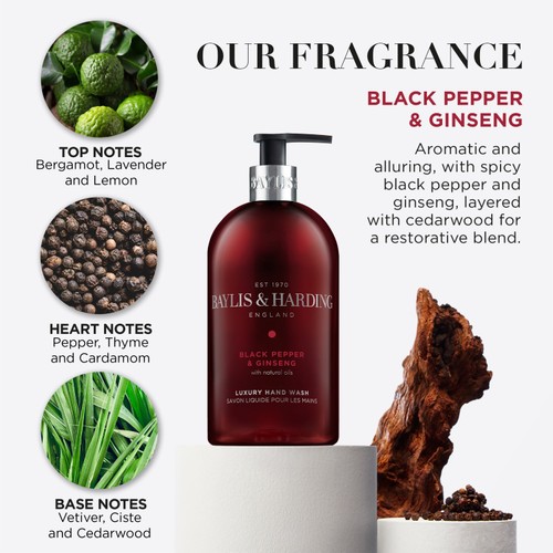 Baylis & Harding Black Pepper & Ginseng Hand Wash   500ml