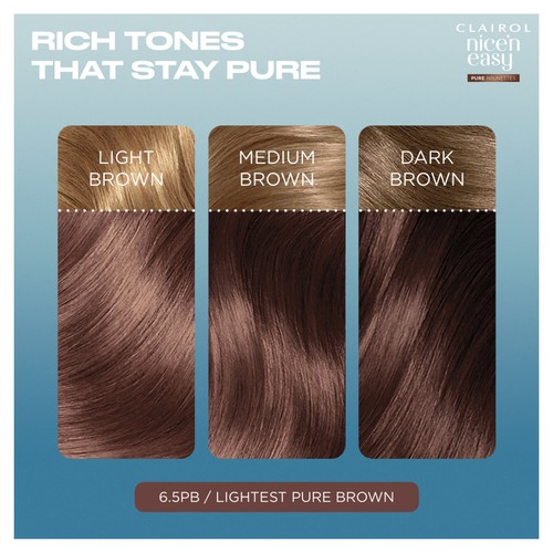 Clairol Nice'N Easy Pure Brunettes Permanent Hair Dye 6.5Pb Lightest Brown