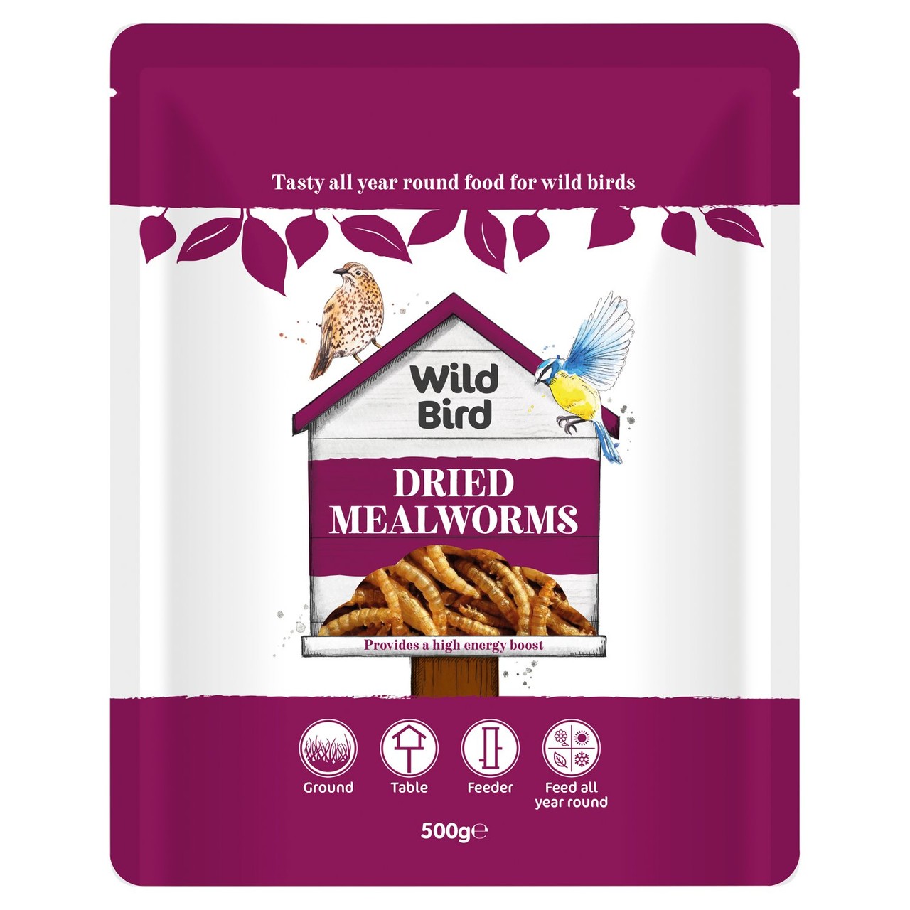 Wild Bird Dried Mealworms 500g